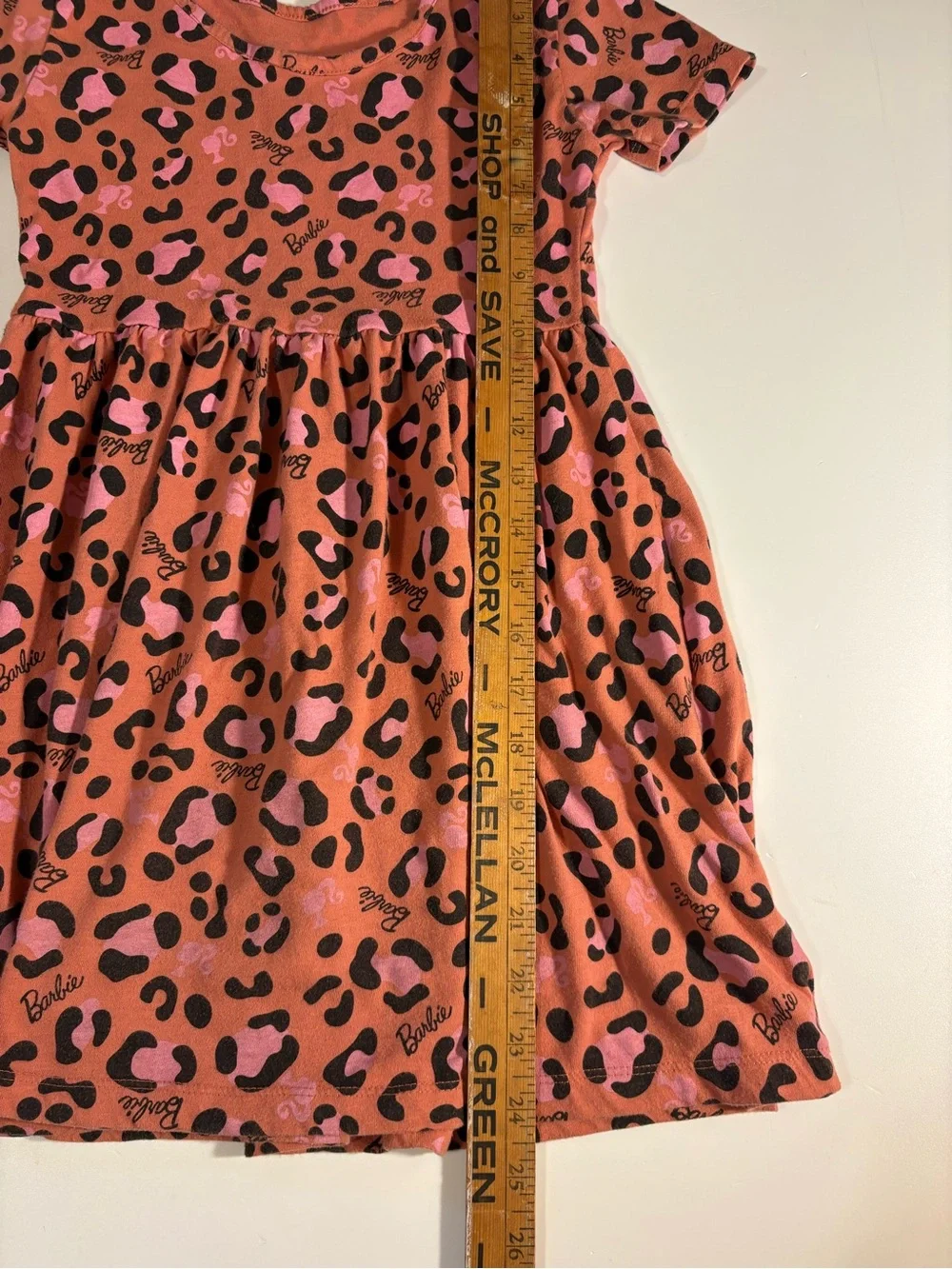 Girls' Barbie Girls  Leopard Print Short Sleeve Dress